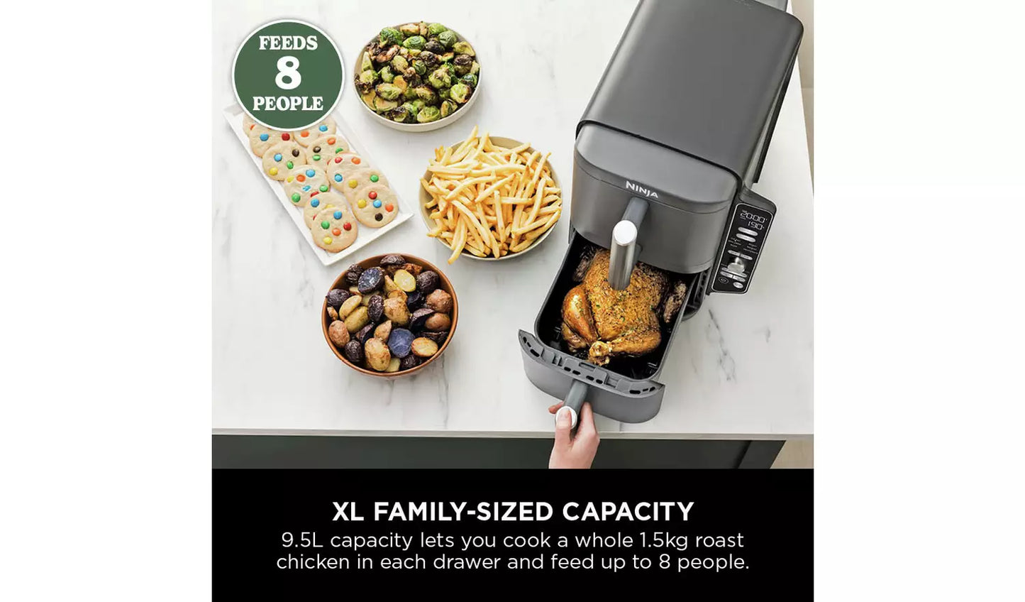 Ninja Double Stack XL 9,5L Heißluftfritteuse SL400UK