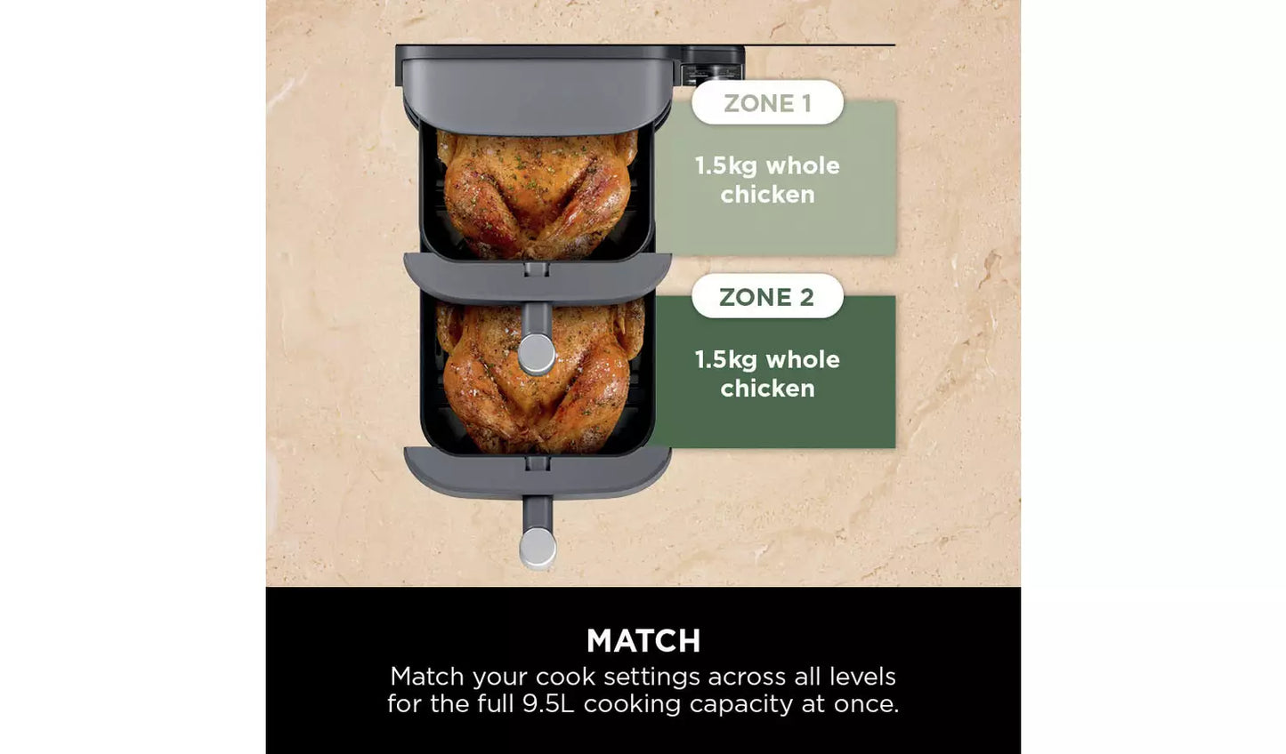Ninja Double Stack XL 9,5L Heißluftfritteuse SL400UK