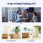 HOMCOM Multi-Mode Bladeless Tower Fan and Humidifier - White