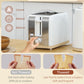 HOMCOM Stainless Steel Kettle and Toaster Set, 1.7L 3000W Fast Boil Kettle & 2 Slice Toaster Kitchen Set with 7 Level Browning Controls, Defrost, Reheat, Auto Off, Boil-dry Protection, White