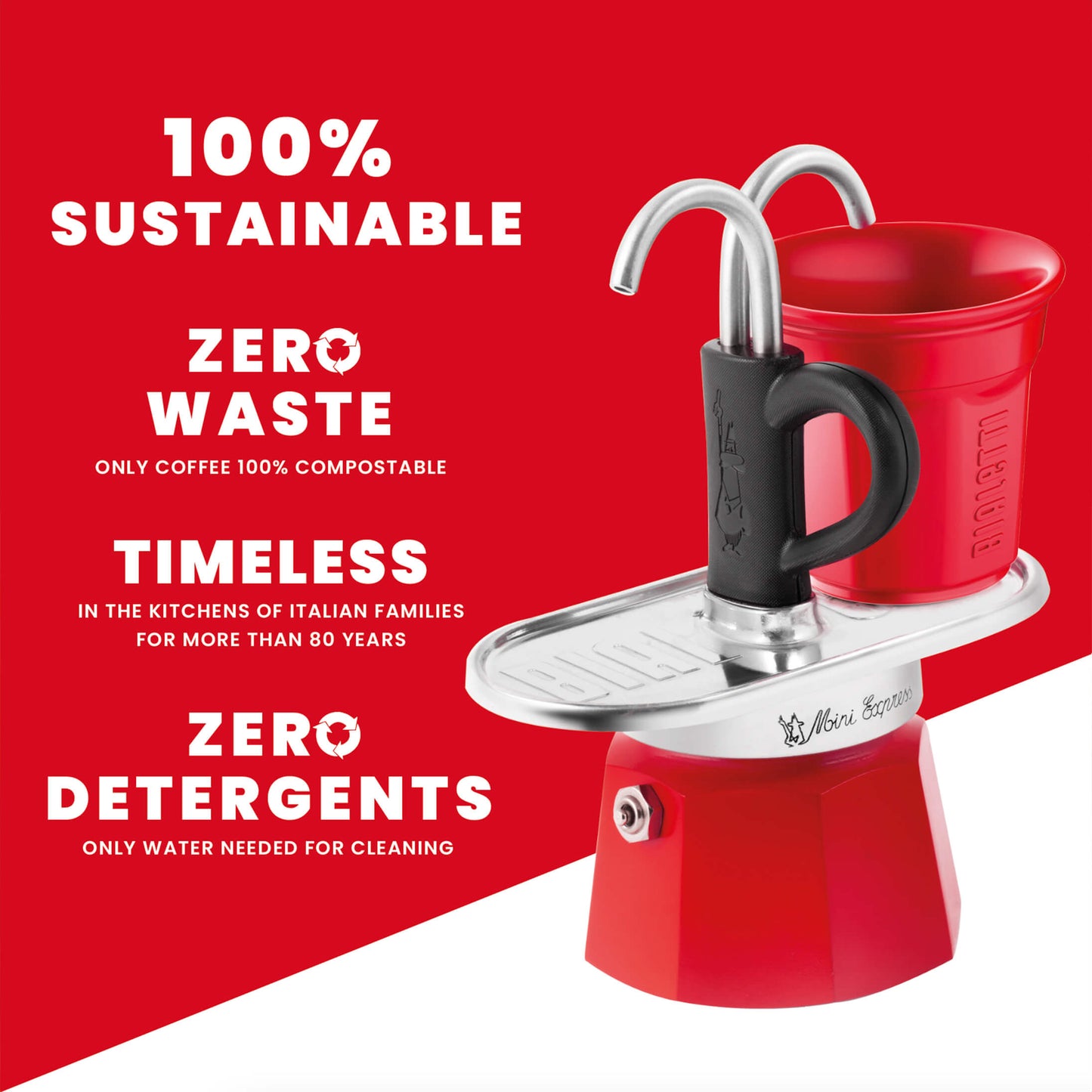 Bialetti Mini Express 'R' Double Serve (2 Cups & 2 Cup Coffee Maker) - Tiny Lux