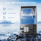 HOMCOM Commercial Ice Maker Machine, 45kg/24H Stainless Steel Under Counter or Freestanding Ice Machine, Silver