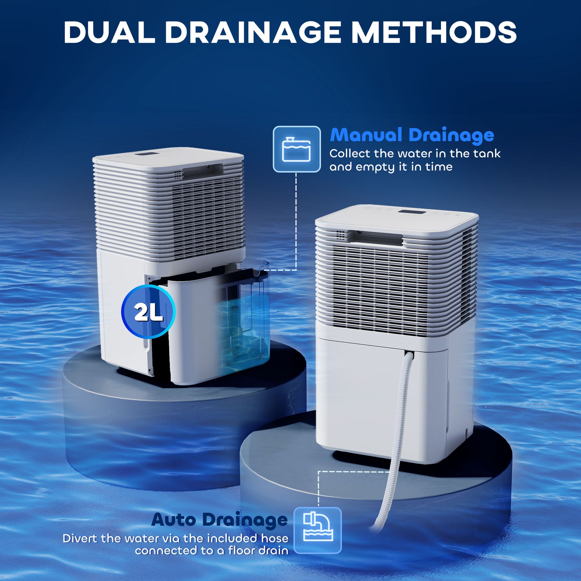 HOMCOM 12L/Day Dehumidifier with 2L Water Tank, Laundry Drying, Automatic Humidity Sensor, Electric Portable Dehumidifier with 24H Timer, 3 Modes for Home Damp, Mould and Condensation