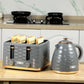 HOMCOM Kettle and Toaster Sets, 3000W 1.7L Rapid Boil Kettle & 4 Slice Toaster with 7 Browning Controls, Defrost, Reheat and Crumb Tray, UK Otter thermostat, Grey