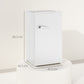 HOMCOM Under Counter Fridge, 85L Small Retro Refrigerator with Chiller Box, Adjustable Thermostat, Glass Shelves, White