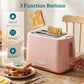 HOMCOM 1.7L 3000W Fast Boil Kettle & 2 Slice Toaster Set, Kettle and Toaster Set with Auto Shut Off, Browning Controls, Light Pink