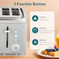 HOMCOM Electric Stainless Steel Kettle and Toaster Set, 3000W 1.7L UK Strix Thermostat Fast Boil Kettle w/ Limescale Filter, Cool Touch Body, 4 Slice Toaster with 7 Browning Levels, Taupe